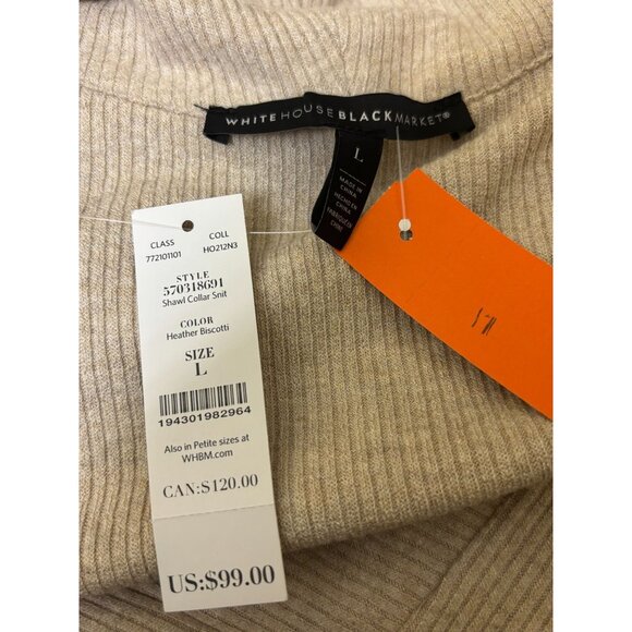 NWT White House Black Market Pullover Sweater Tan L - Picture 6 of 6